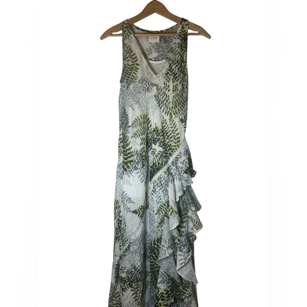 TRYB Ruffle Lace Dress With Slip Size Small Boho Maxi